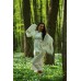 Embroidered dress "Double White" with scarf